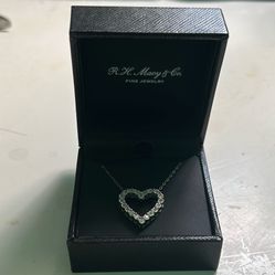 Diamond Heart 18” Pendant Necklace From R. H. Macy & Co. Fine Jewelry 