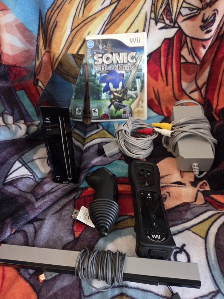Black Nintendo Wii Console with 1 Game