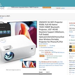 ONOAYO 5G WiFi Projector 