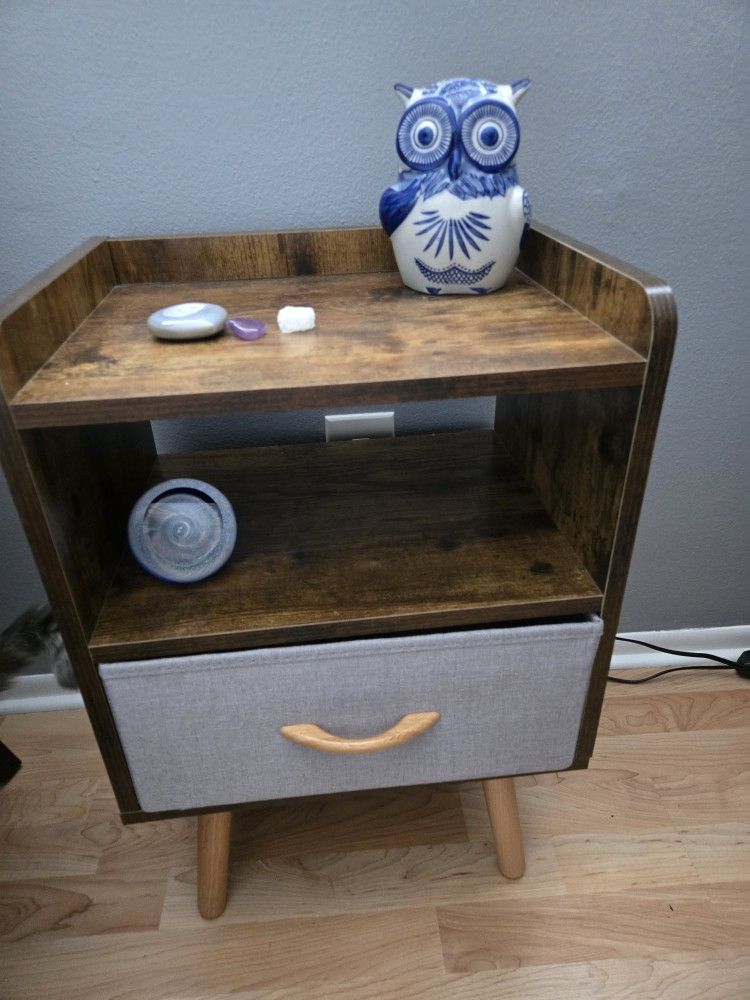 Cute Little Side Table With Drawer & Cubby