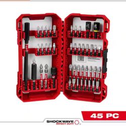 Milwaukee SHOCKWAVE Impact Duty Alloy Steel Screw Driver Bit Set (45-Piece)=M-104