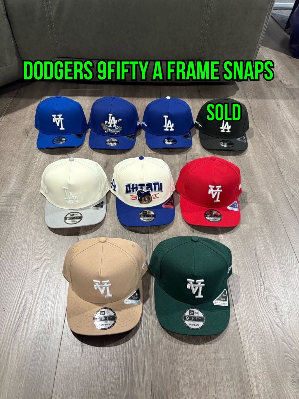 MLB New Era Los Angeles Dodgers Upside Logo, Reg Logos Ohtani Edition Patch 9fifty A Frame SnapBack Hats