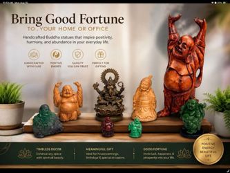 8 Spiritual Decor Statues - Buddha & Ganesha