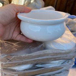 Tuxton Porcelain White Onion Soup Crock- Set Of 12