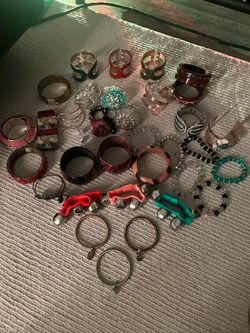 Collection of assorted modern costume jewelry bangles and cuff bracelets