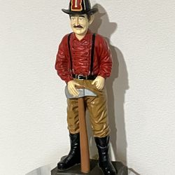 Vintage Fireman Firefighter 17.25" Statue Sculpture Fire Department