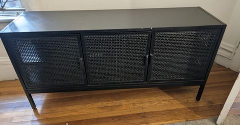 Modern Matte Black 3-Door Sideboard / TV Stand