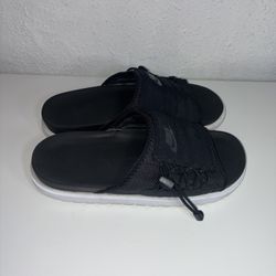 Nike Asuna Slide Sandal Women's Size 9 Black White Slip On Comfort Casual Shoes