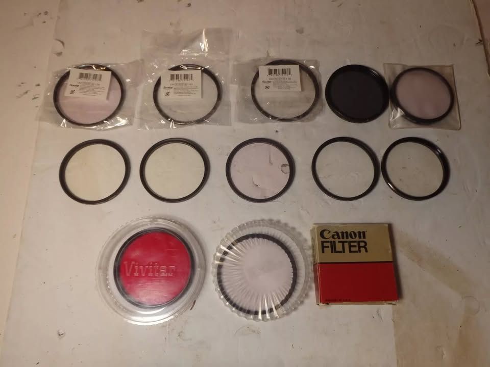 Lot of 13 Camera Filters Canon Vivitar Kenko Hoya Samigon Sanrio
