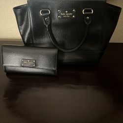 Black Kate Spade Purse And Wallet Set