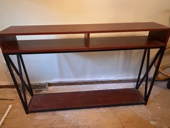 Tuscan Industrial Wood and Metal Console Table