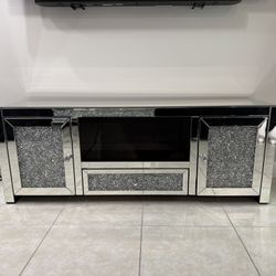 Crystal Mirrored Tv Stand