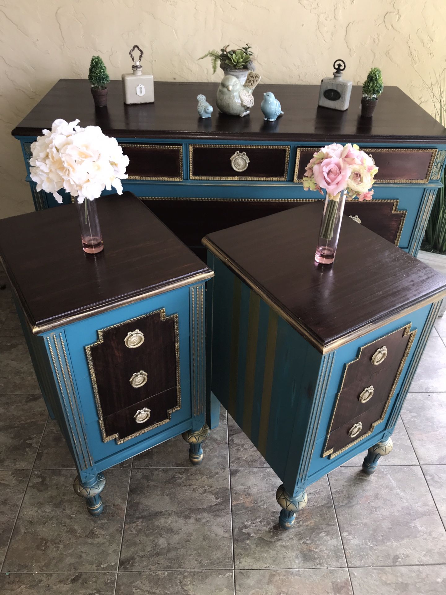 Antique pair side tables