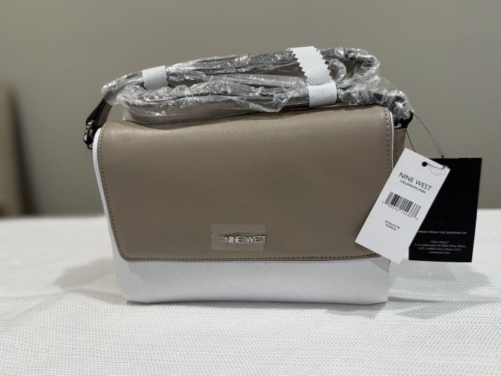 NINE WEST CALANDRA MINI BEIGE PURSE 