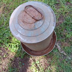 Rusty Chicken Feeder Yard Art.