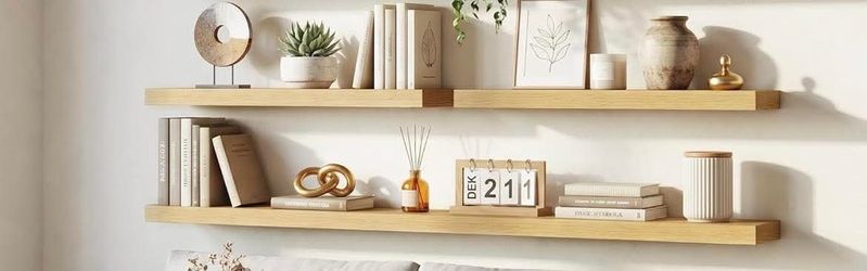 Set 3 Wall Floating Shelves   48”x 8” x 2” (1pc)  24” x 8” x 2” (2pc)