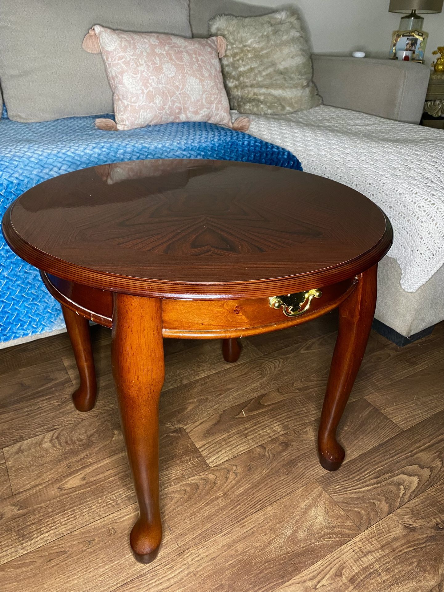 Solid Wood Round End Table
