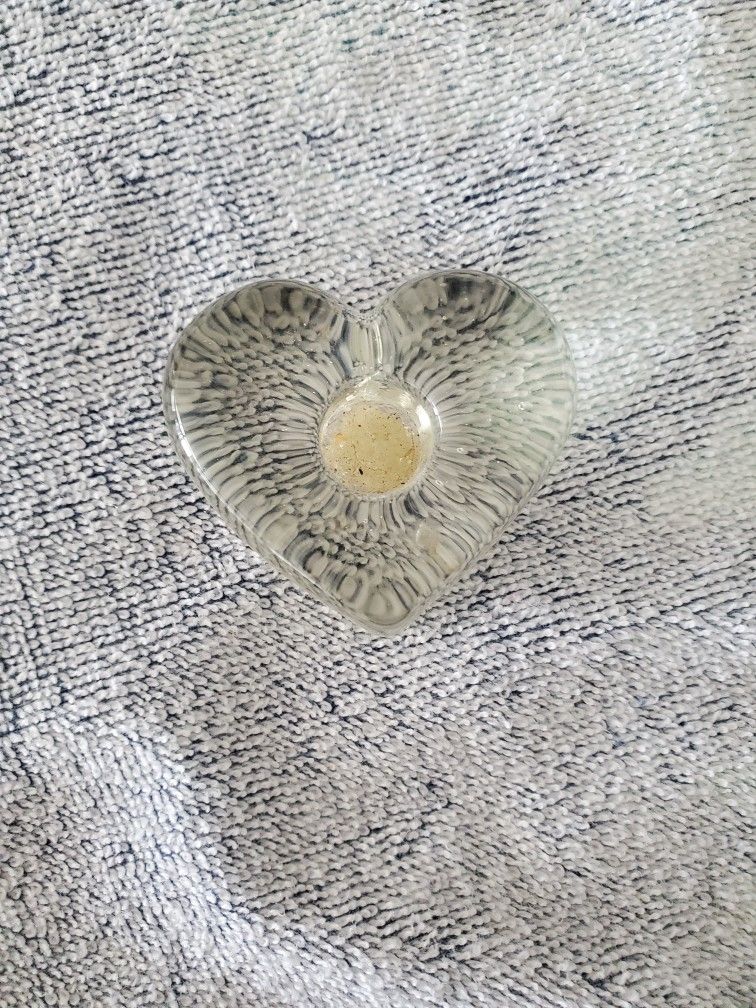 Clear Glass Heart Candle Holder