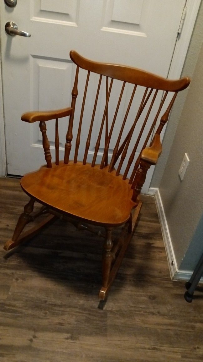 Vintage Solid Wood Rocking Chair By Hale