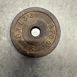 One 5lb BFCO Barbell Weight Plate Rare