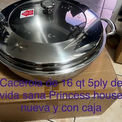 Cacerola De 16 Qt 5ply De Vida Sana 👉 Princess house todo Nuevo y con caja 📦