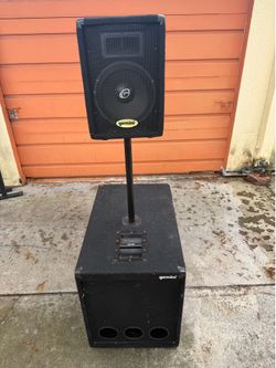 Gemini xtr 400 subwoofer and 1 speaker 10 inch use no cable everything works firm on price