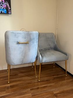 Chairs velvet with gold legs (set of 4)