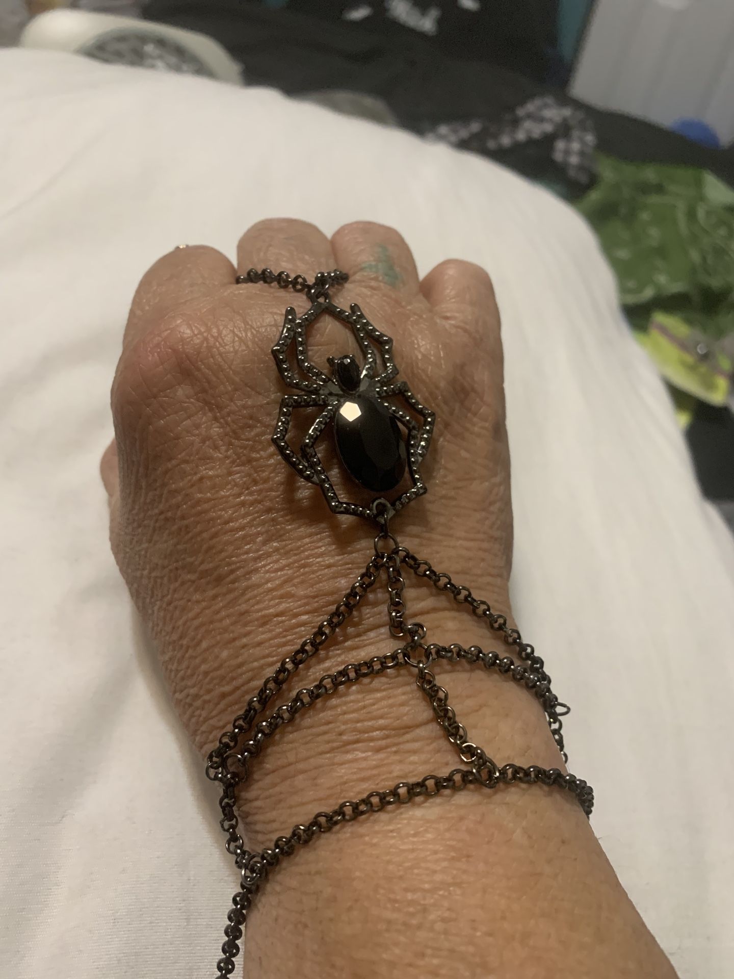 Ring And Bracelets Duo With Spider