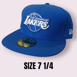 New Era Los Angeles LA Lakers Basketball Fitted Hat Cap Hardwood Classics HWC Size 7 1/4