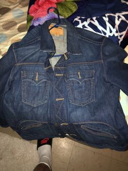 BASEBALL STITCHED TRUE RELIGION JEAN JACKET SIZE xxl