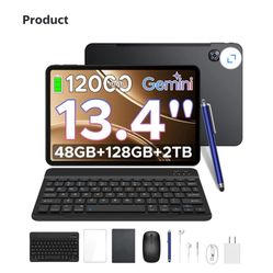  P13 13.4 inch Tablets, 2.4K 120Hz Android 16 Tablet with Gemini AI, 48GB RAM 128GB ROM, 12000mAh Battery,Widevine L1,13MP + 8MP Camera, Dual Speakers
