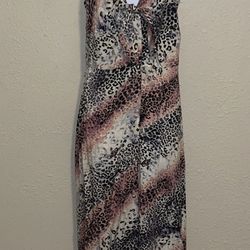 NWT midi halter dress gardina marble cheetah print size S
