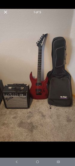 Electric guitar with amp