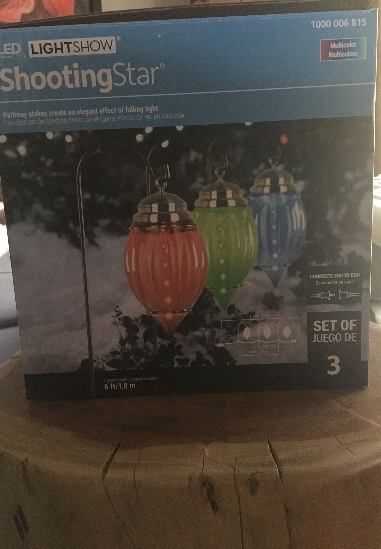 LED LightShow Shooting Star Pathway Ornament Stakes/Multicolor/ Set o3