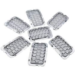 Chrome Honeycomb Front Mesh Grilles Inserts Fits Jeep Grand Cherokee 2017-2021
