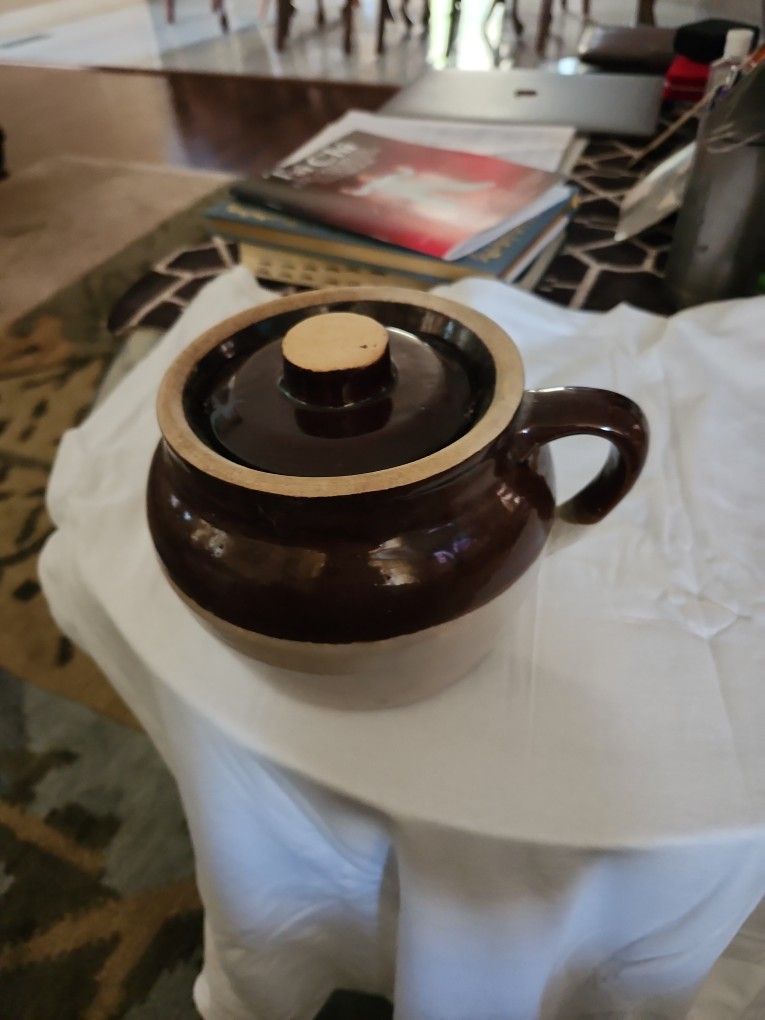 Vintage Bean Pot/ Original Lid.
