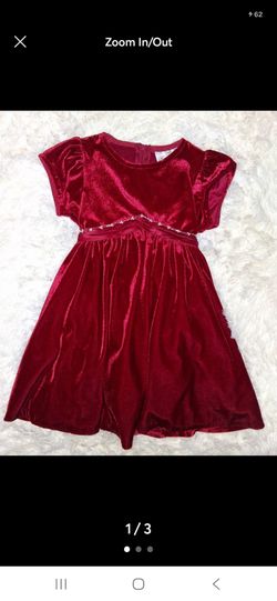 Girls Red Velvet Holiday Dress