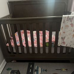 Sturdy Wooden crib and Mattress For Sale