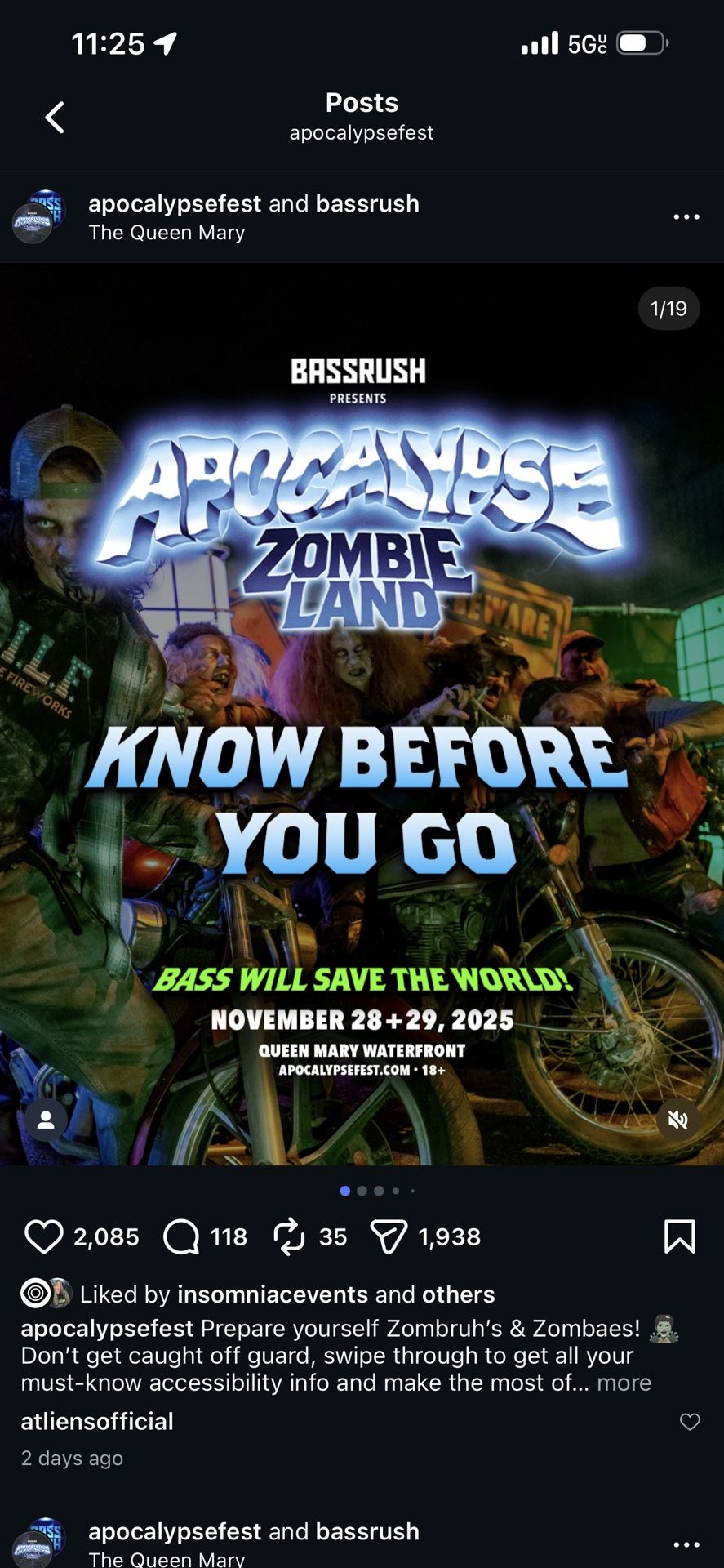 Selling  Apocalypse 2-Day GA Tix  $180