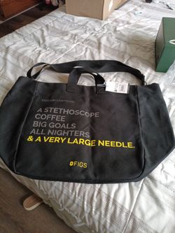 FIGS Large Black Tote Bag