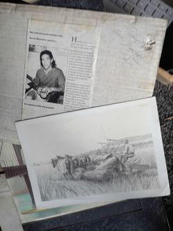 Harold Bluestein Artist Article and Graphite Print