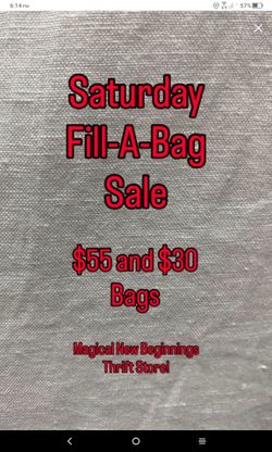 Saturday fill-a-bag sale