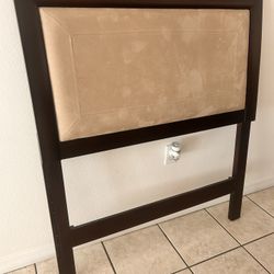 Twin Bed Frame with Upholstered Headboard
