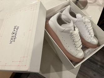 Alexander McQueen Oversized Sneakers- White & Blush Pink- Size 39