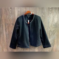 NEW Banana Republic Designer Black Blazer Suit Jacket - Size Large Petite