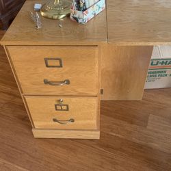 Oak Filing Cabinet Table