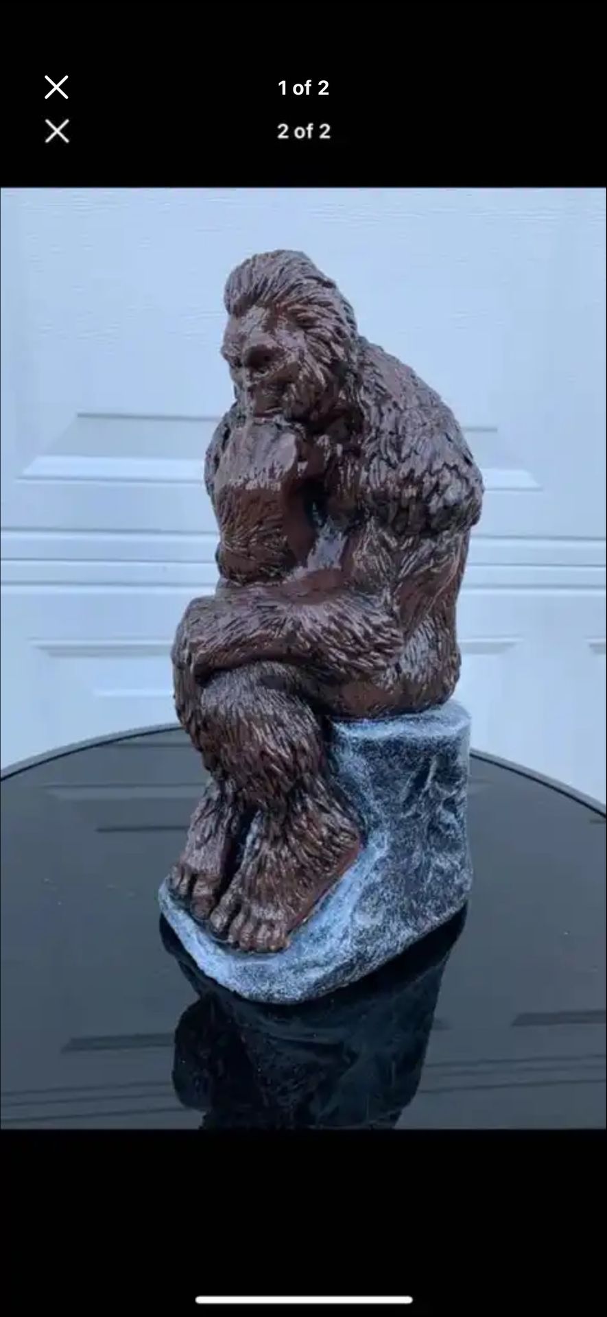 Bigfoot thinker statue