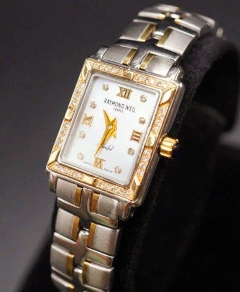Ladies Raymond Weil Stainless/gold Watch With Diamond Accents