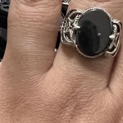 Black Stone Ring Sterling Silver 925