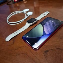 iPhone 14 + Apple Watch SE 2nd Gen Bundle – Works Great